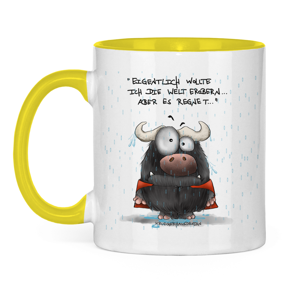 Tasse zweifarbig Eigentlich wollte ich die Welt erobern... Aber es ...