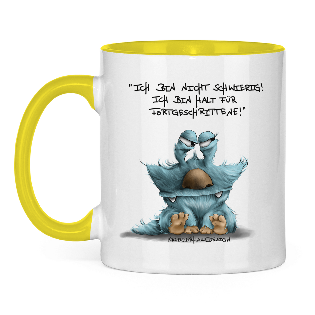 Tasse zweifarbig Ich bin nicht schwierig! Ich bin halt für Fortgeschrittene!