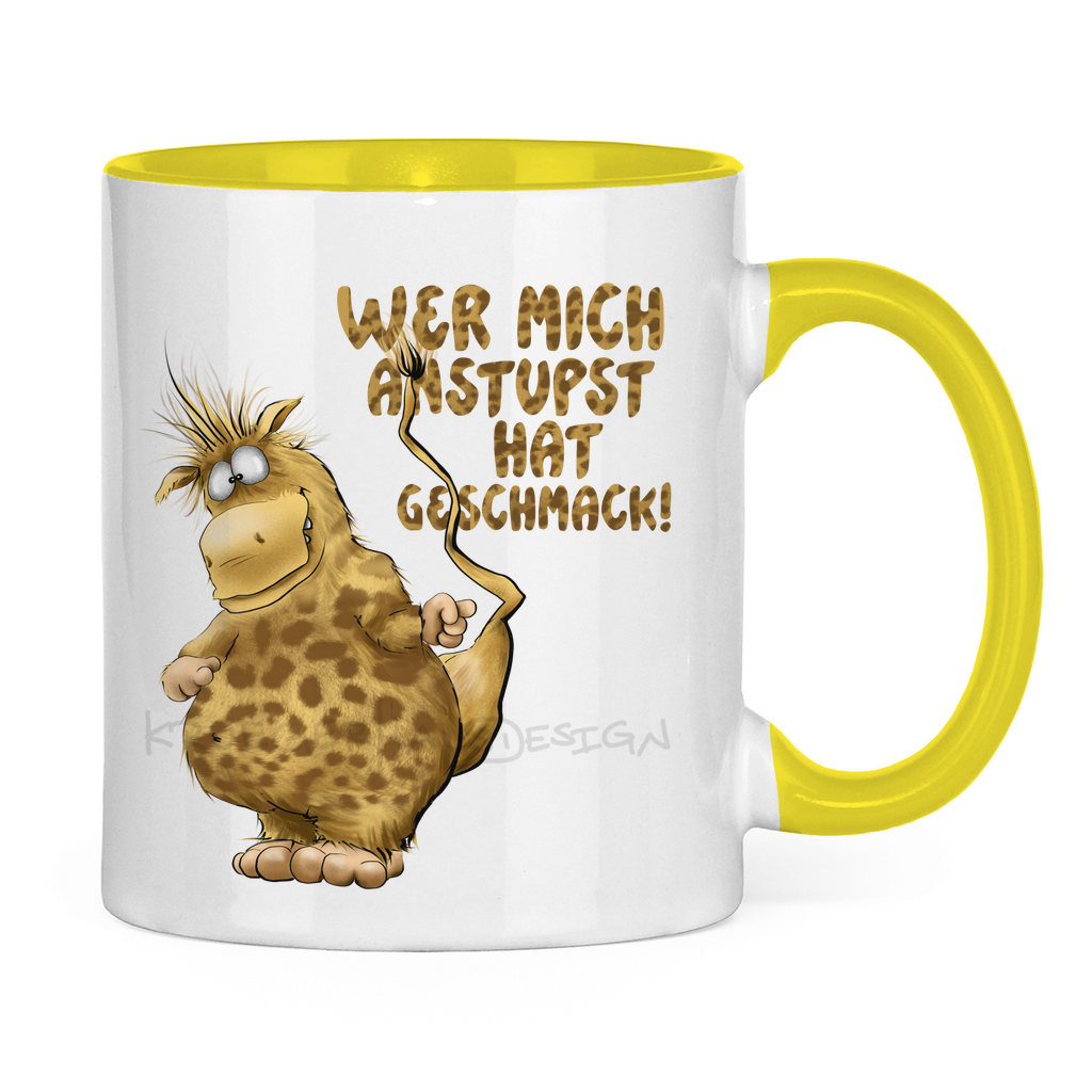Tasse zweifarbig Wer mich anstupst hat Geschmack!
