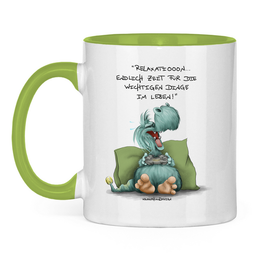 Tasse zweifarbig Relaxation... Endlich Zeit für die wichtige Dinge im Leben