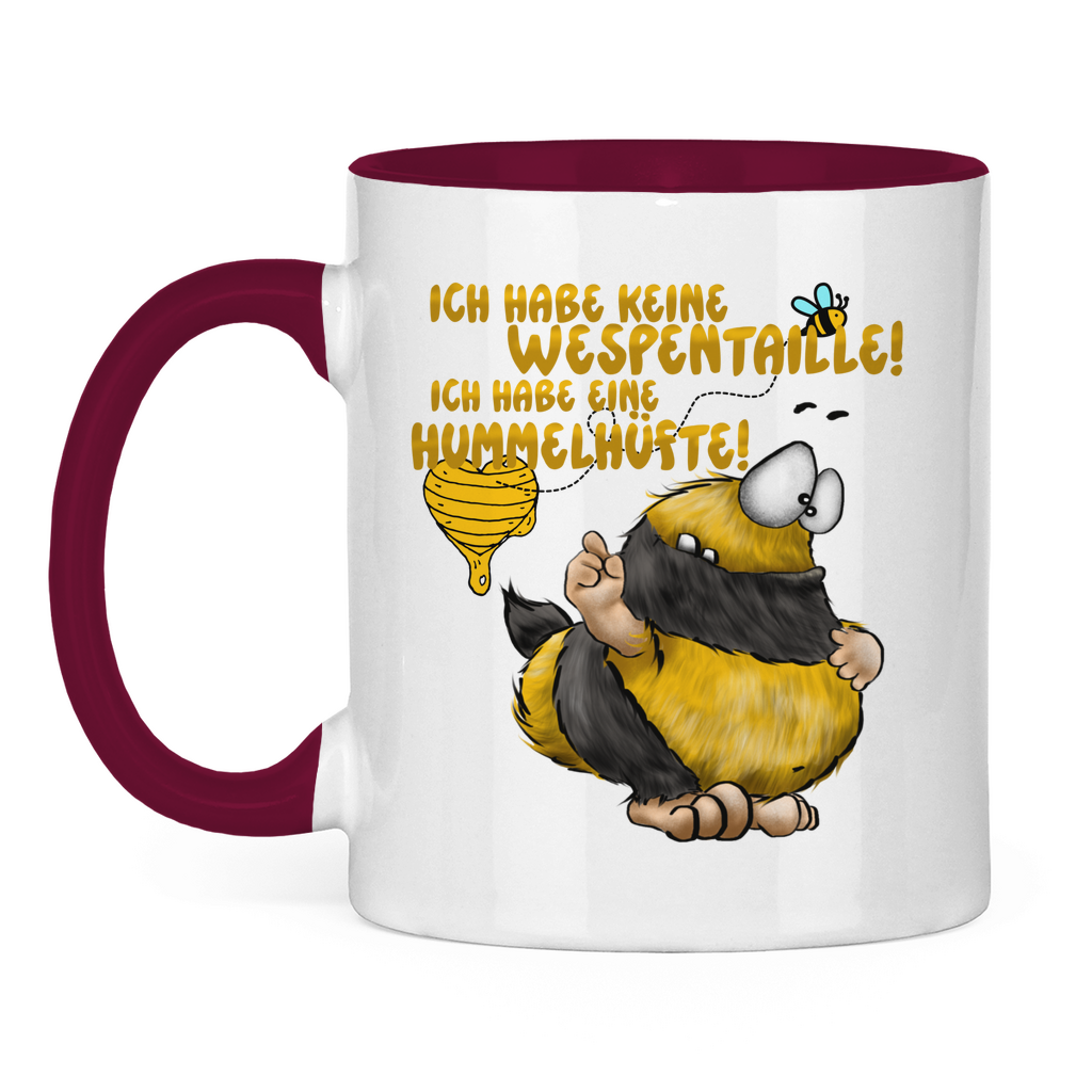 Tasse zweifarbig Ich habe keine Wespentaille! Ich habe eine Hummelhüfte!