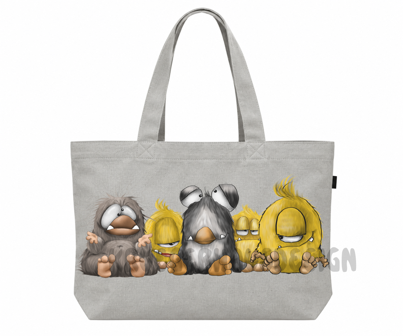 FINAL SALE – Riesen Shopper „Monster-Müdigkeit“ | Hellgrau