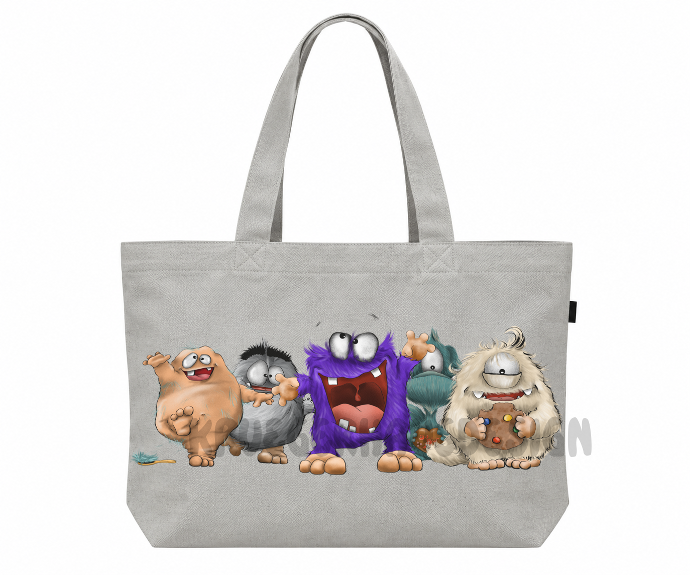 FINAL SALE – Riesen Shopper „Monsterparty“ | Hellgrau