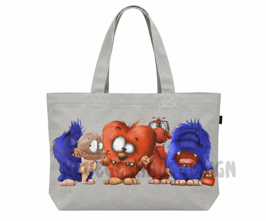 FINAL SALE – Riesen Shopper „Monsterchaos“ | Hellgrau