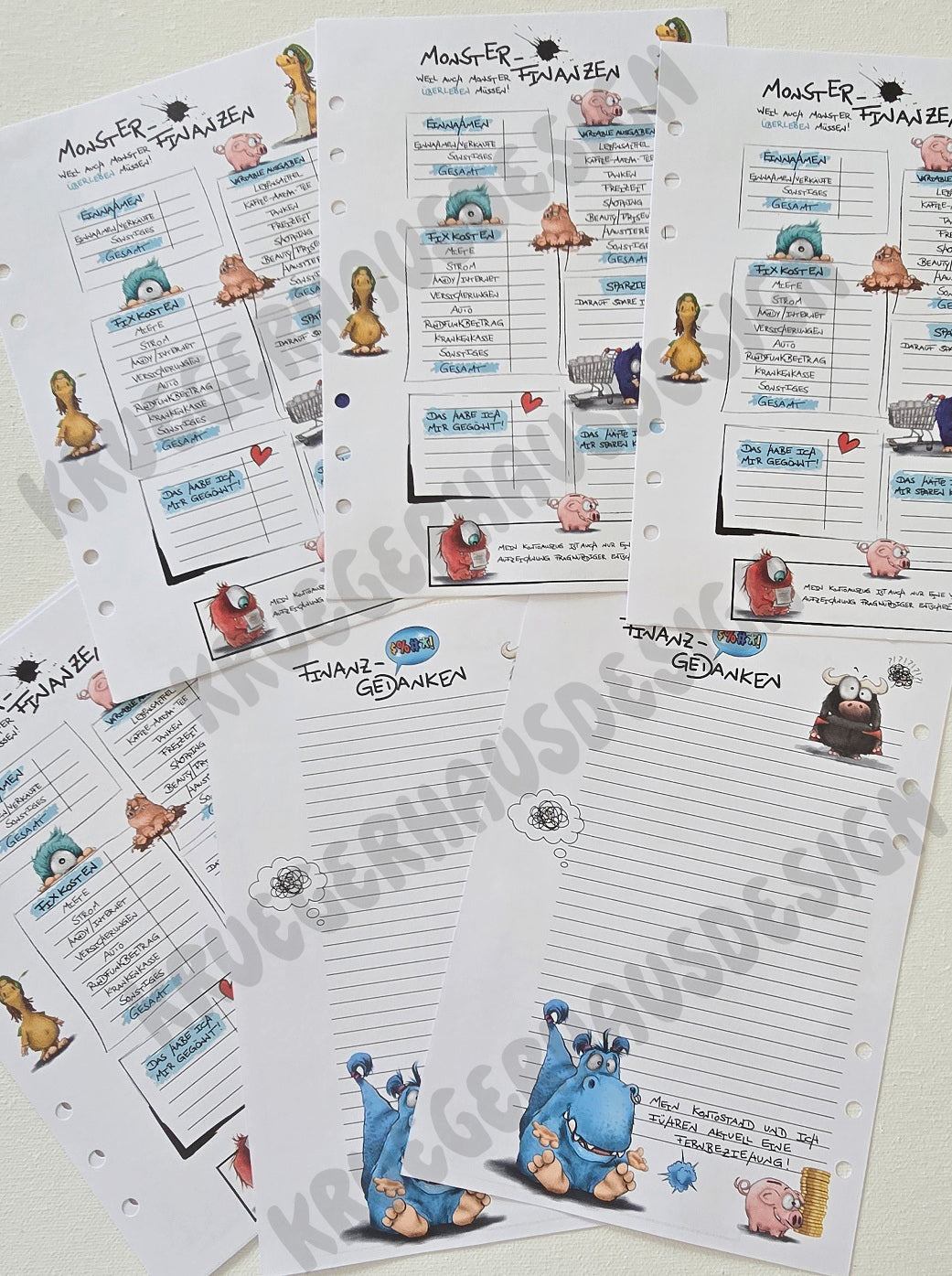 Monster-Finanzen – Journal Refill | 12 oder 25 Blatt