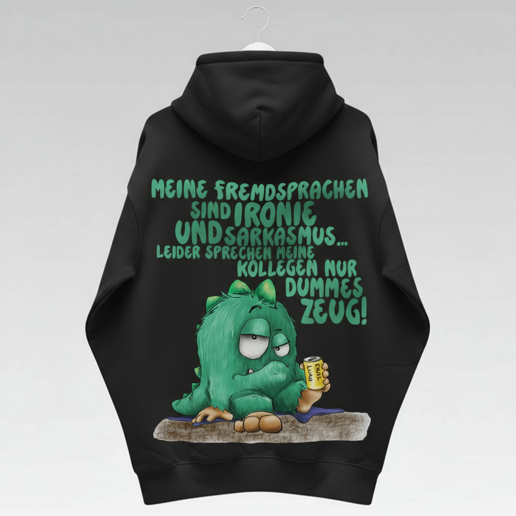 Unisex Hoodie XXL Druck Kruegerhausdesign Monster, Schwarz, Motivwahl