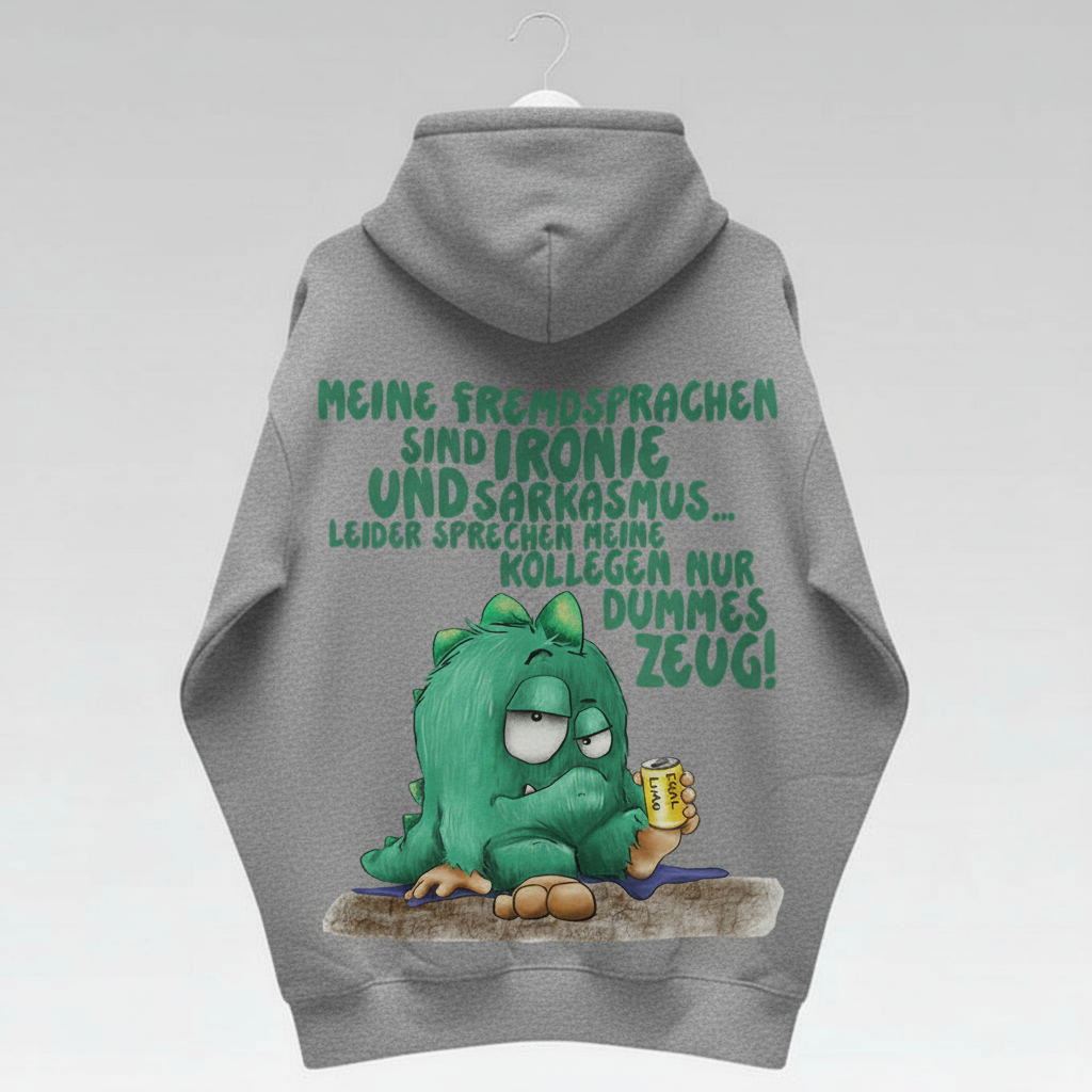 Unisex Hoodie Jacke – grau meliert | personalisierter Druck