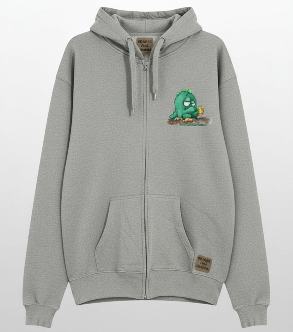 Unisex Hoodie Jacke – grau meliert | personalisierter Druck