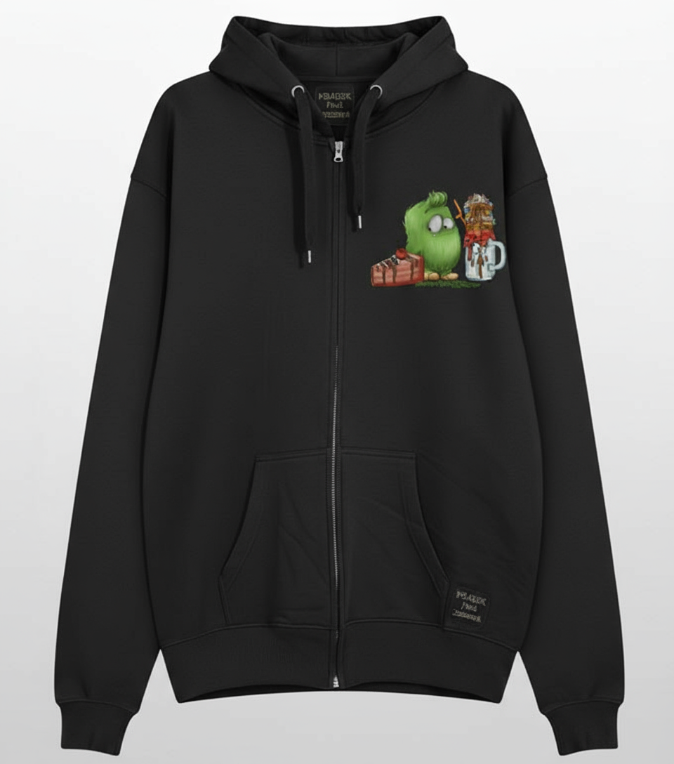 Unisex Hoodie Jacke – Schwarz | personalisierter Druck