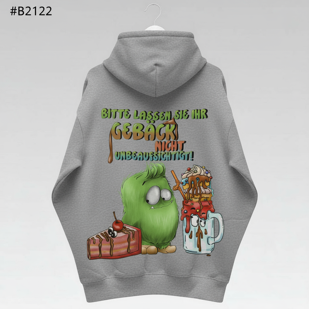 Unisex Hoodie Jacke – grau meliert | personalisierter Druck