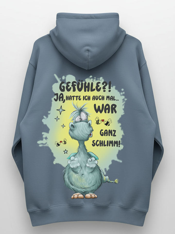 Unisex Hoodie XXL Druck Kruegerhausdesign Monster, denim, jeansblau, Motivwahl