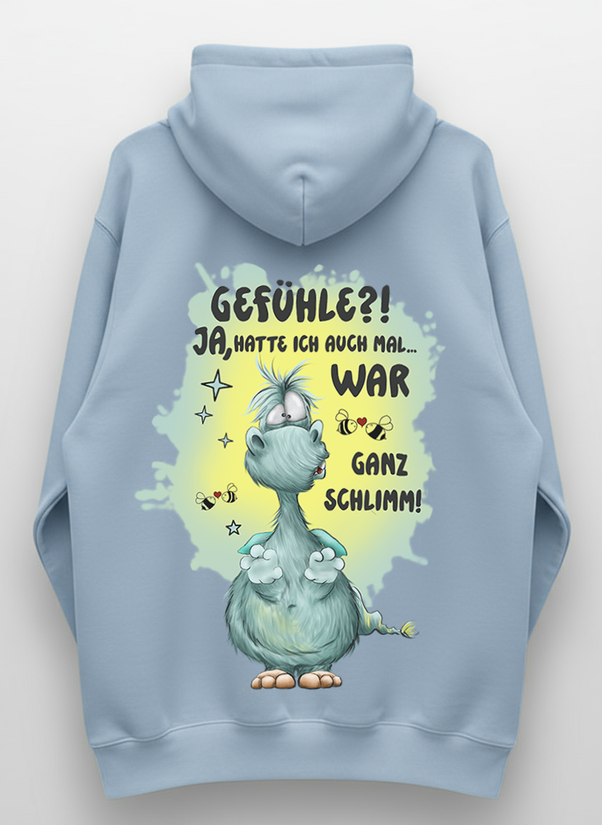 Unisex Hoodie XXL Druck Kruegerhausdesign Monster, hellblau, Motivwahl