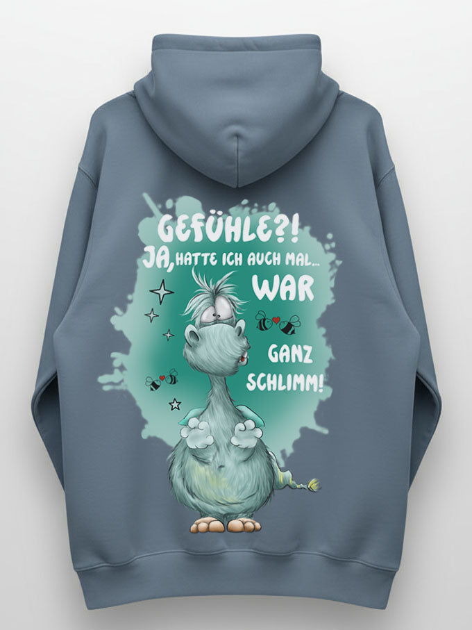 Unisex Hoodie XXL Druck Kruegerhausdesign Monster, denim, jeansblau, Motivwahl