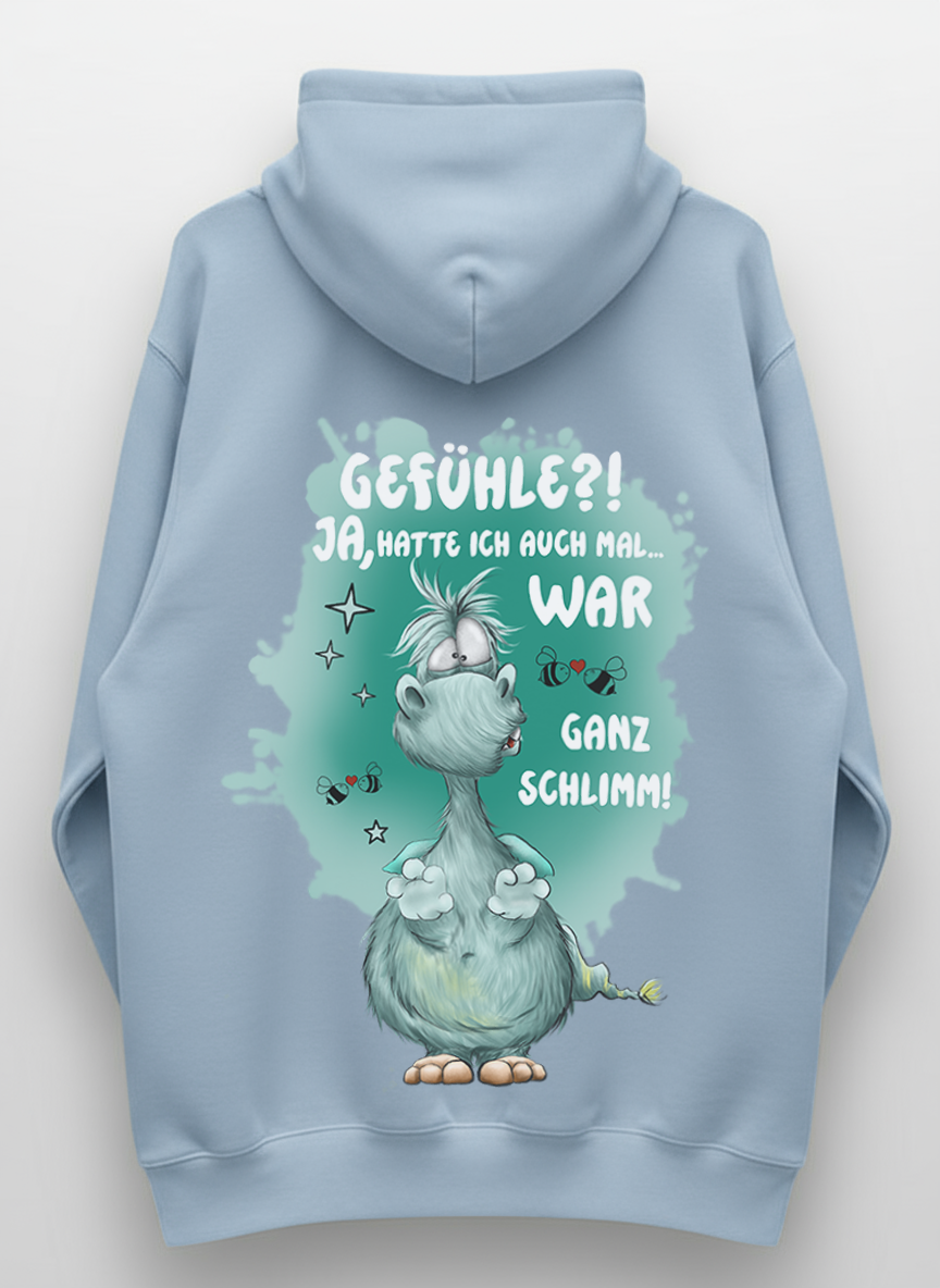 Unisex Hoodie XXL Druck Kruegerhausdesign Monster, hellblau, Motivwahl
