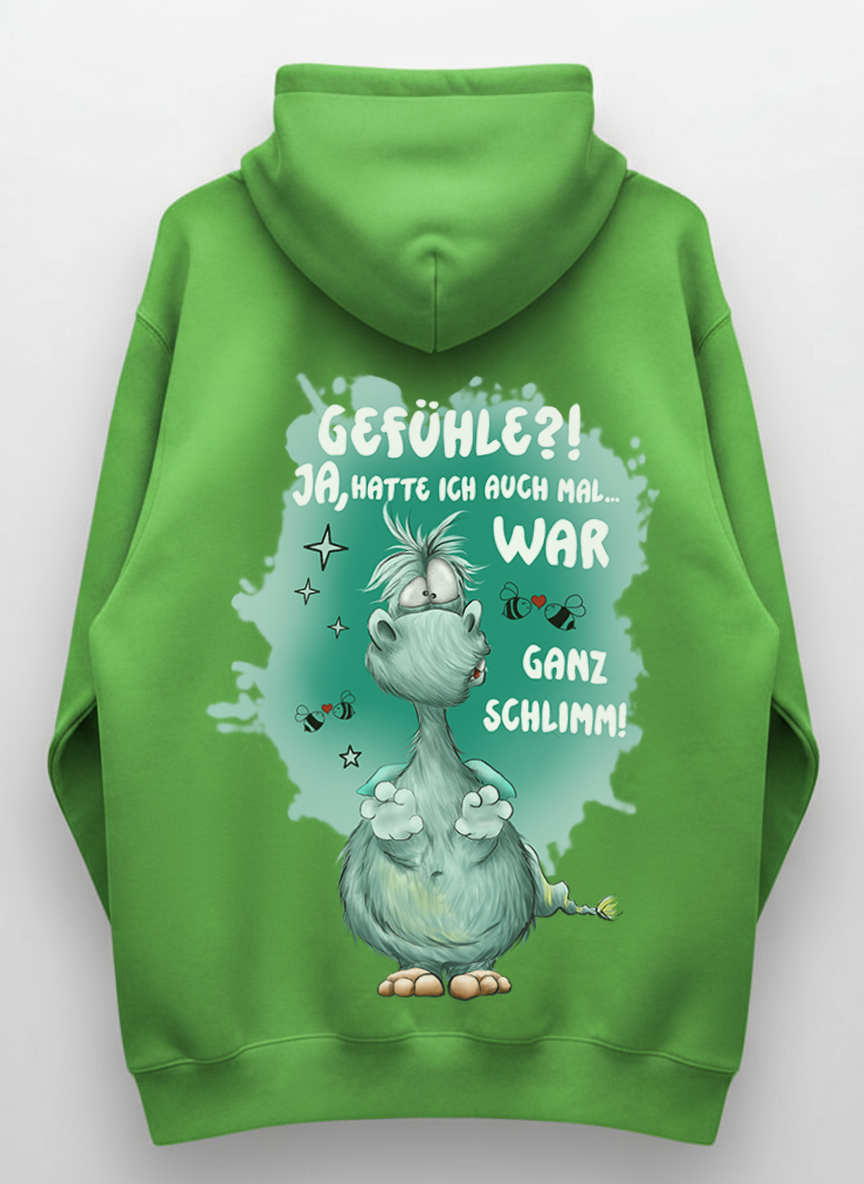 Unisex Hoodie XXL Druck Kruegerhausdesign Monster, lime green, Motivwahl