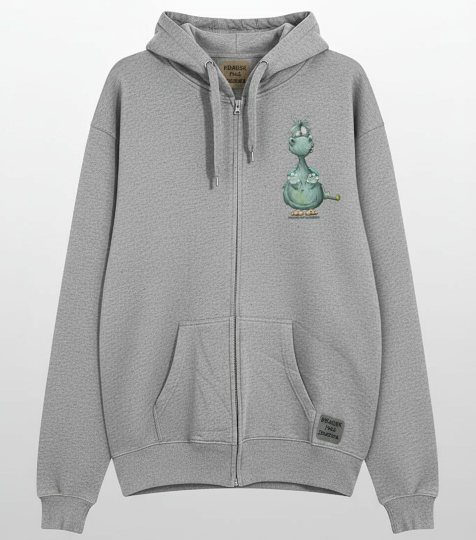 Unisex Hoodie Jacke – grau meliert | personalisierter Druck