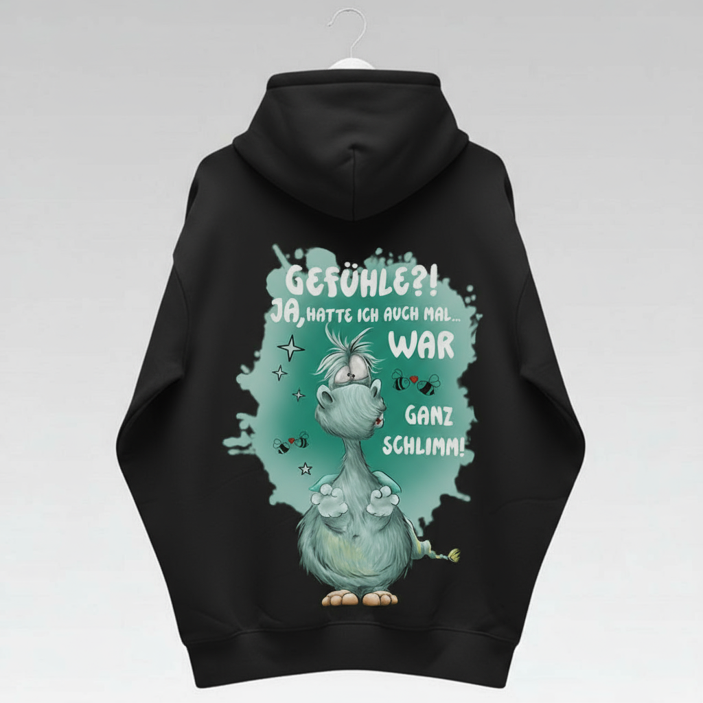 Unisex Hoodie XXL Druck Kruegerhausdesign Monster, Schwarz, Motivwahl