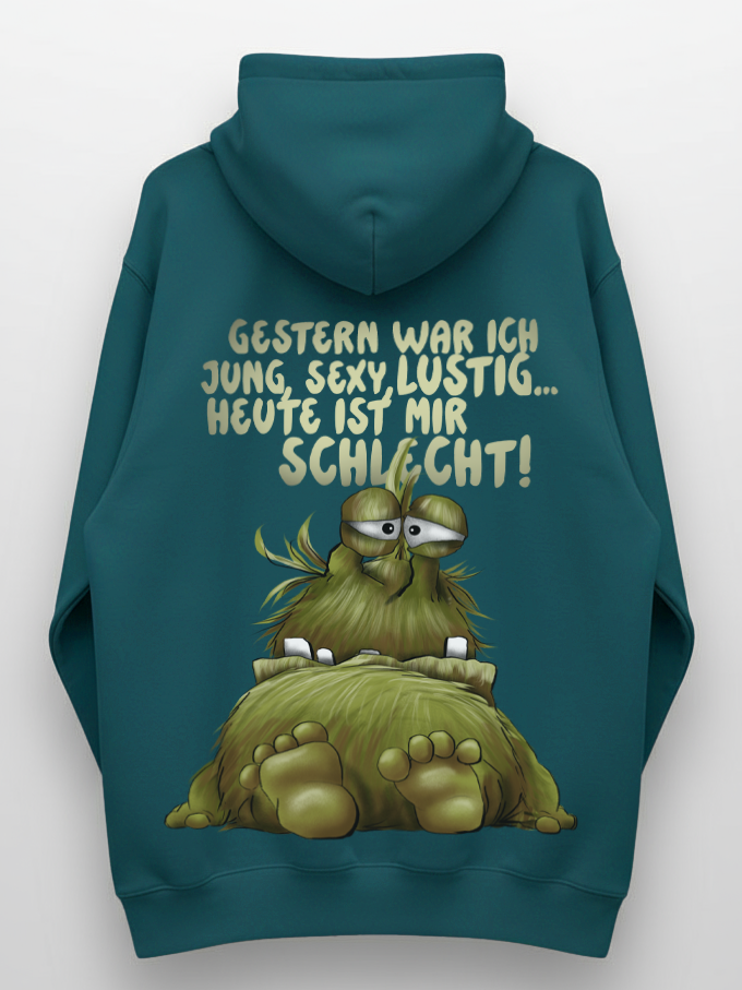 Carl Monster Hoodie – Gestern war ich jung sexy lustig | Lustiger Sarkasmus Hoodie