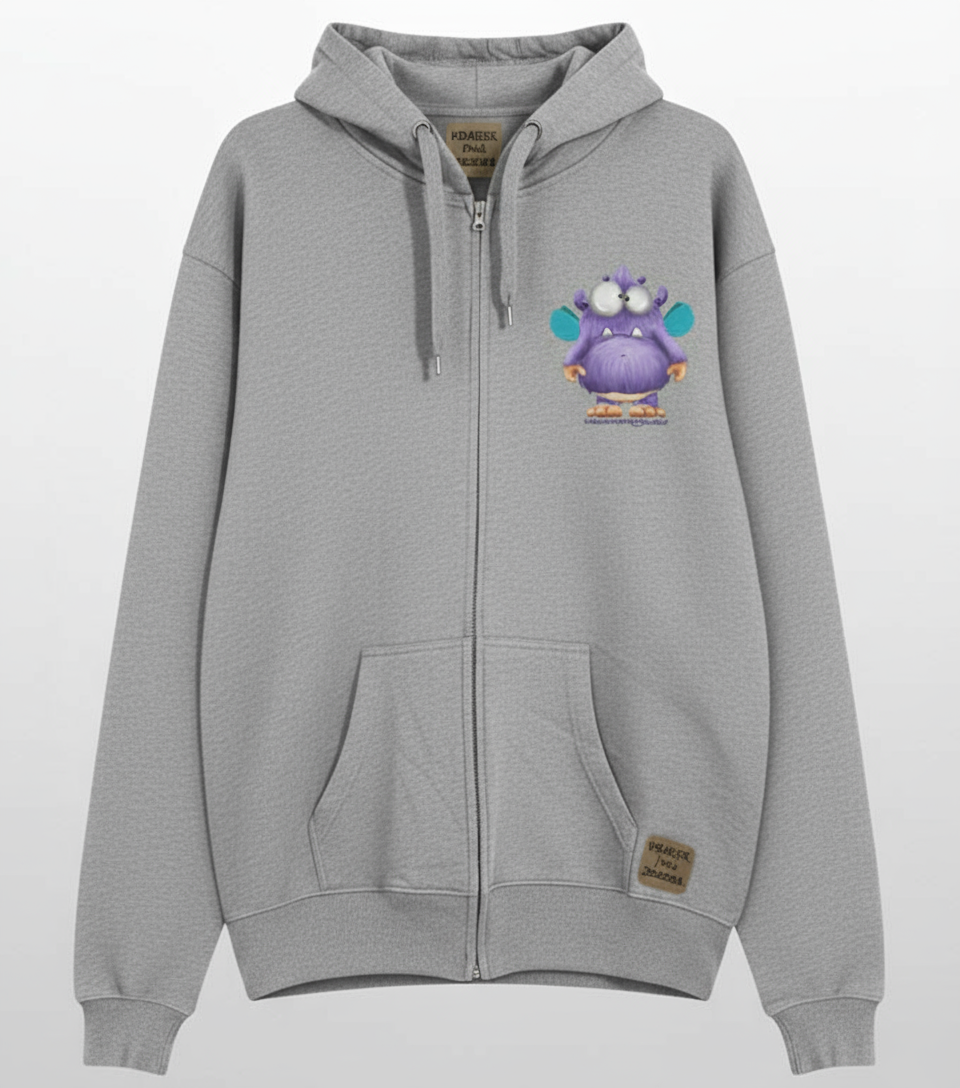 Unisex Hoodie Jacke – grau meliert | personalisierter Druck