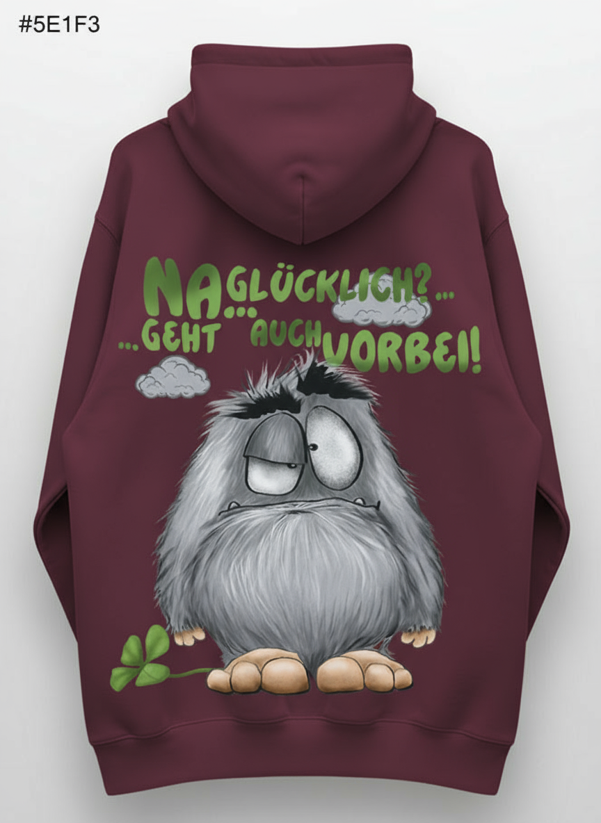 Unisex Hoodie XXL Druck Kruegerhausdesign Monster, Burgund, Motivwahl