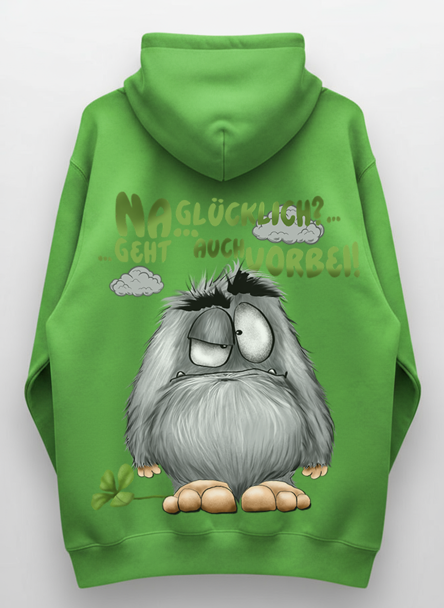 Unisex Hoodie XXL Druck Kruegerhausdesign Monster, lime green, Motivwahl