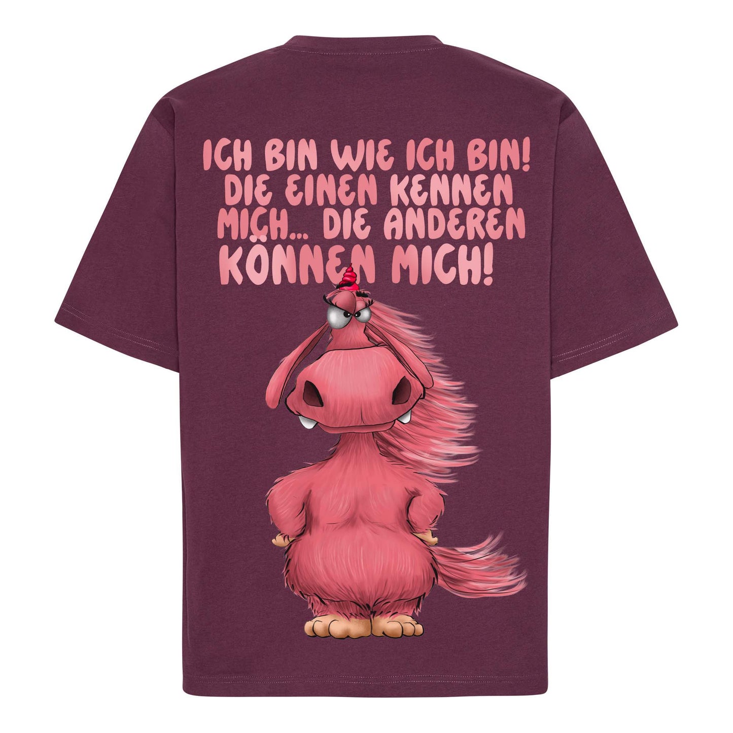 FINAL SALE T-Shirt Gr. XL Beere – „Ich bin wie ich bin“ – Kruegerhausdesign