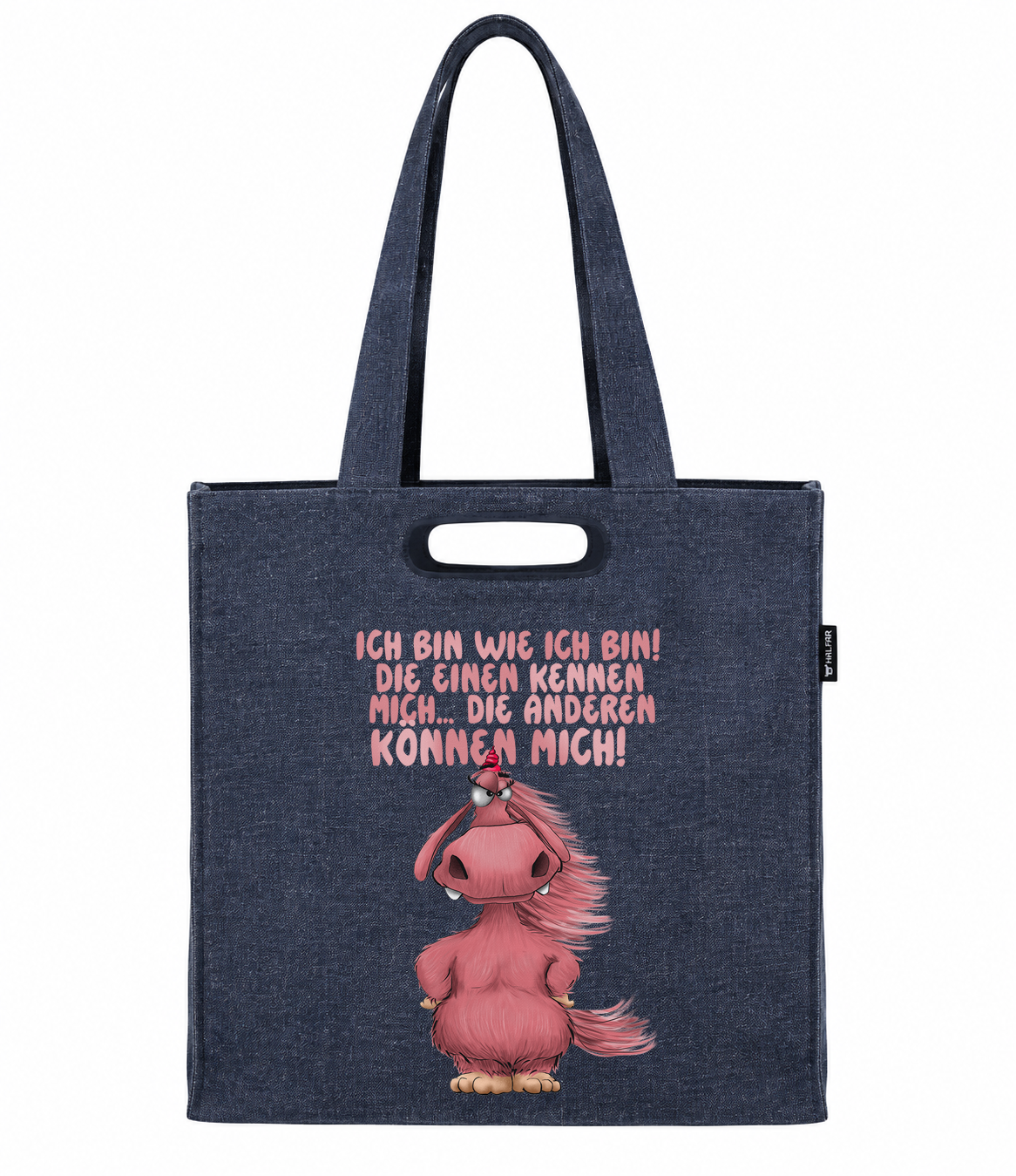 FINAL SALE Canvas Tasche Navy – „Ich bin wie ich bin“ – Kruegerhausdesign