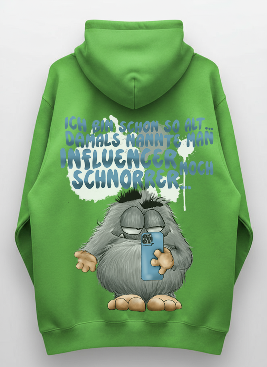 Unisex Hoodie XXL Druck Kruegerhausdesign Monster, lime green, Motivwahl