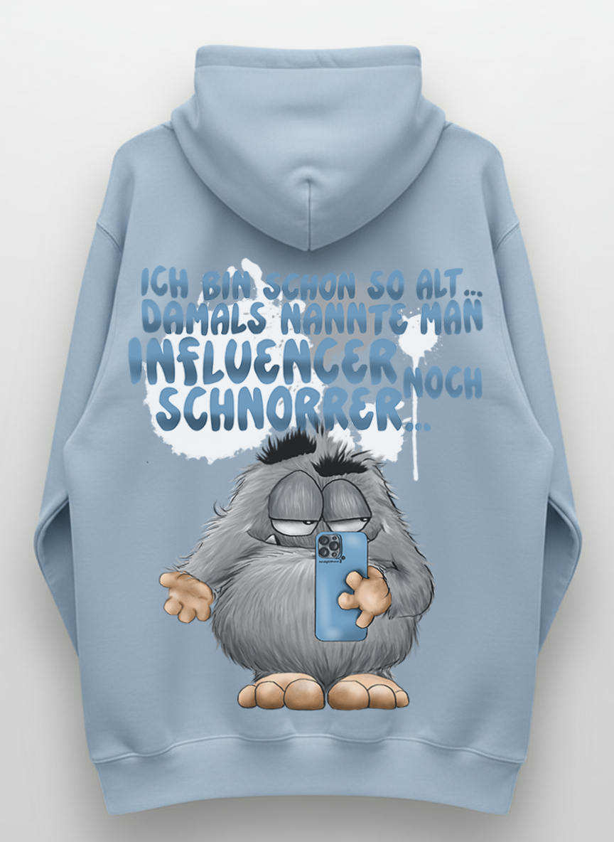 Unisex Hoodie XXL Druck Kruegerhausdesign Monster, hellblau, Motivwahl