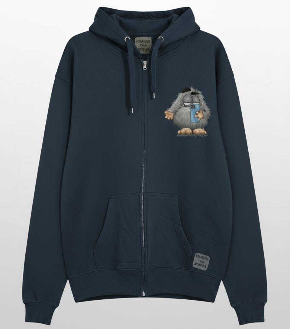 Unisex Hoodie Jacke – Navy Blue | personalisierter Druck