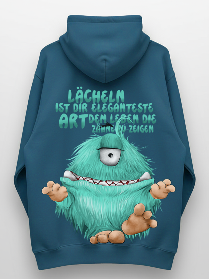 Unisex Hoodie XXL Druck Kruegerhausdesign Monster, petrol, Motivwahl