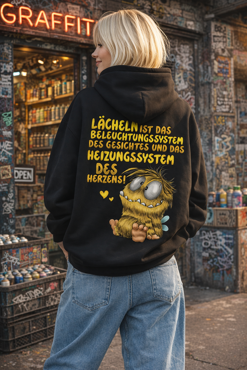 Monster Hoodie Schwarz Gr. XXL | Wunschmotiv | FINAL SALE