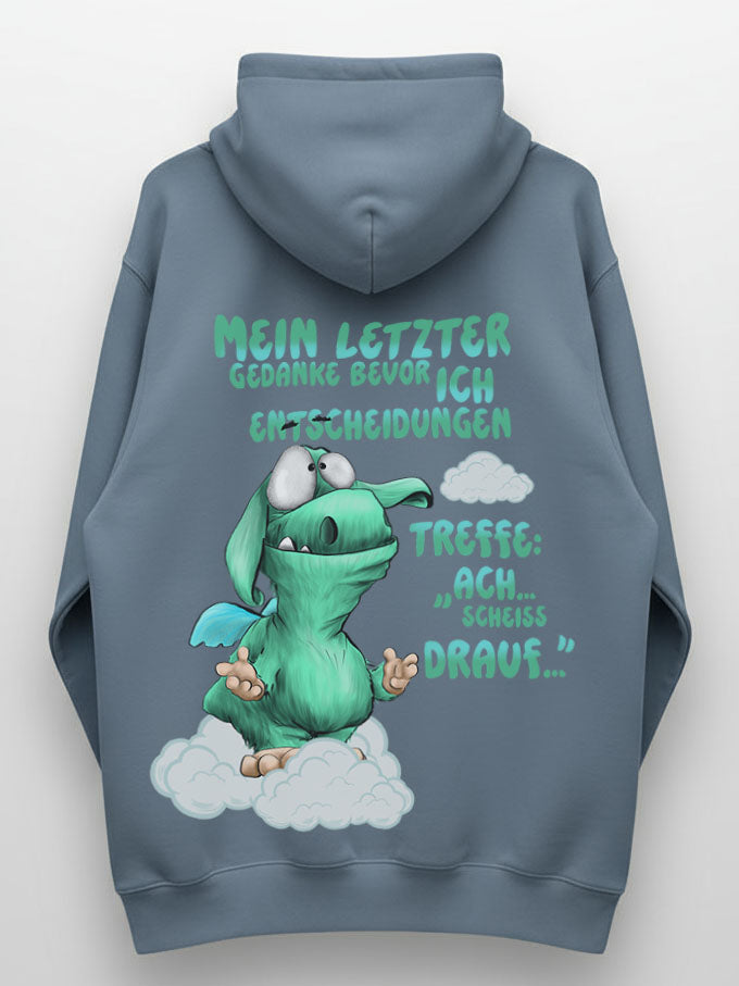 Unisex Hoodie XXL Druck Kruegerhausdesign Monster, denim, jeansblau, Motivwahl