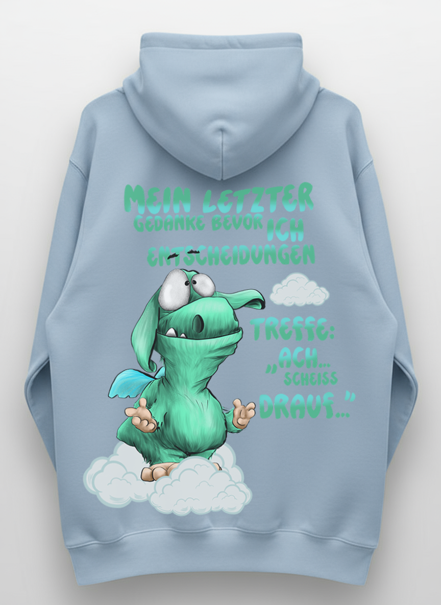 Unisex Hoodie XXL Druck Kruegerhausdesign Monster, hellblau, Motivwahl