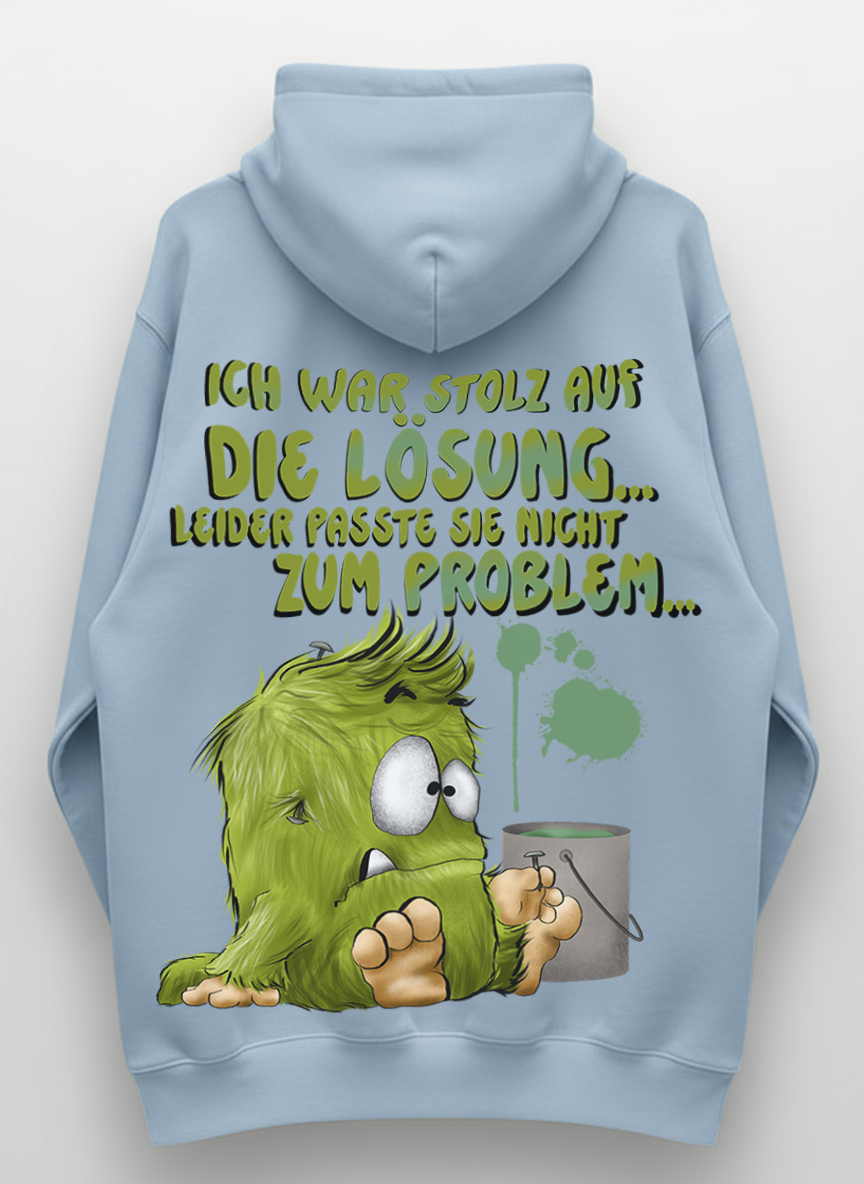 Unisex Hoodie XXL Druck Kruegerhausdesign Monster, hellblau, Motivwahl