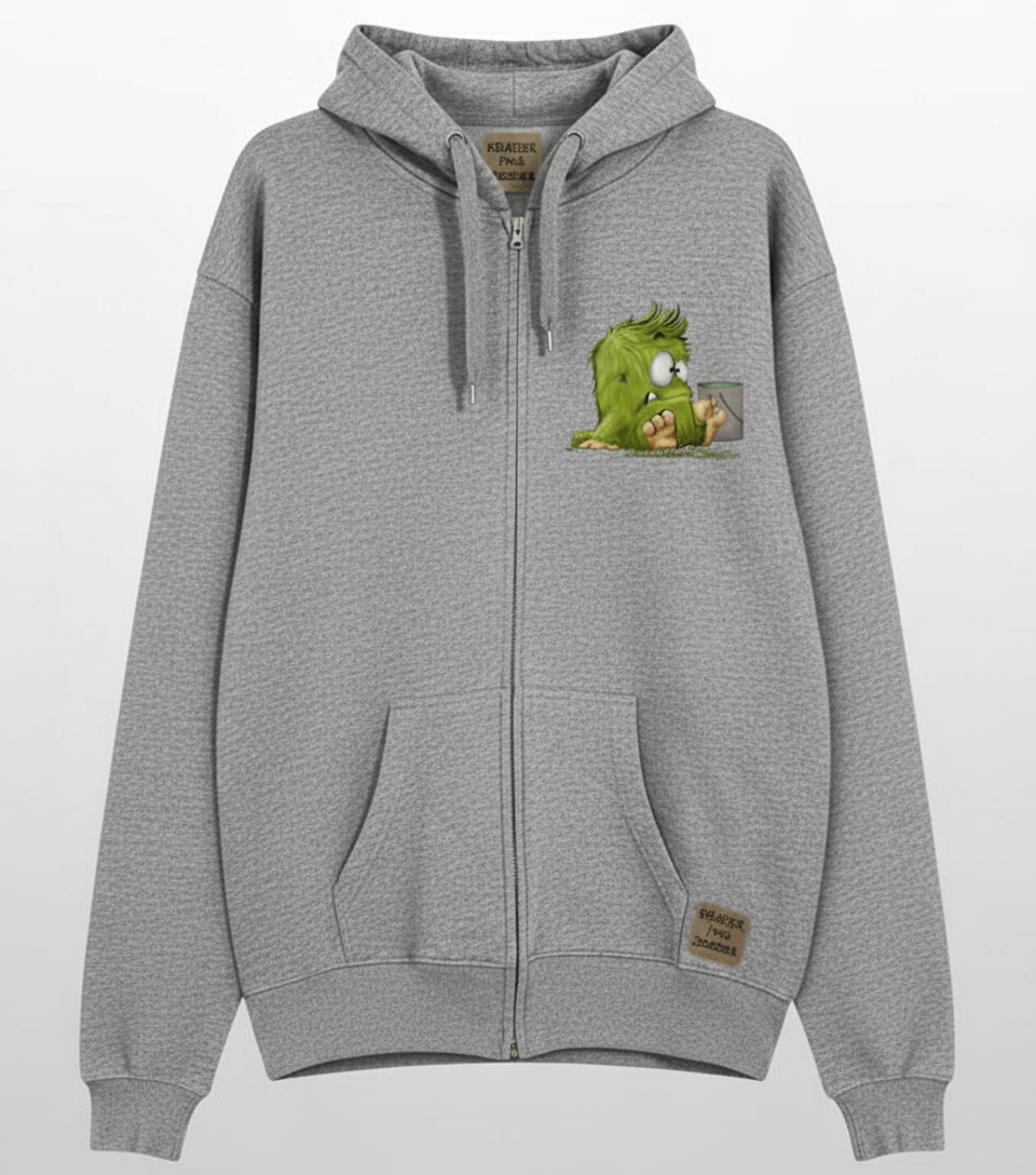 Unisex Hoodie Jacke – grau meliert | personalisierter Druck