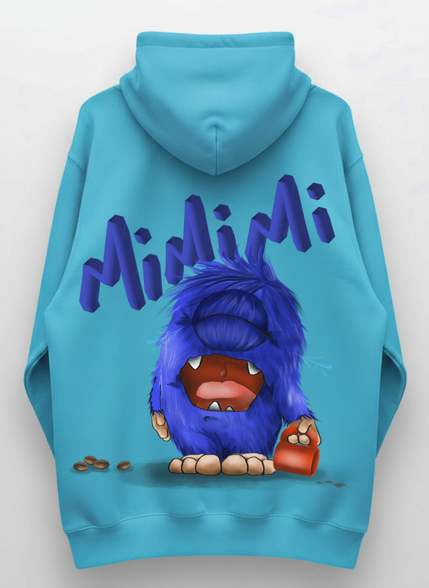 Monster Hoodie Helltürkis Gr. M | Wunschmotiv | FINAL SALE