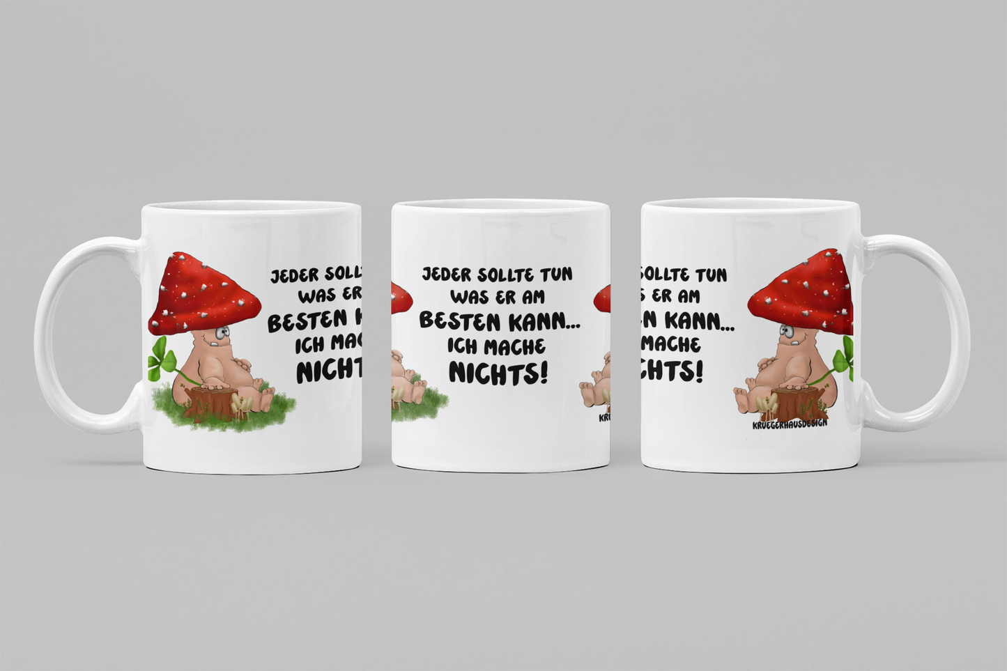 Pilz Monster Tasse „Ich mache nichts!“ – Handgemachte Fun Tasse mit Orca Coating