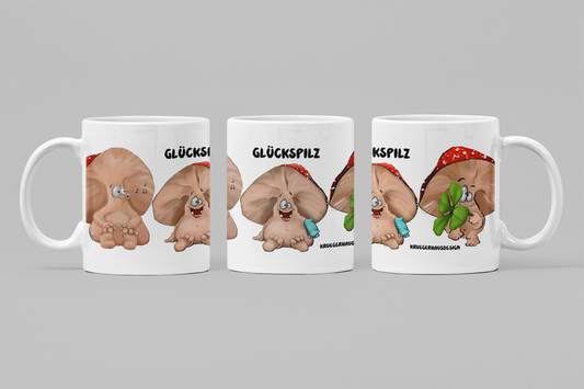 Glückspilz Monster Tasse – Niedliche handgemachte Keramiktasse mit Orca Coating