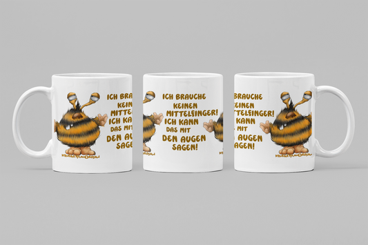 Sarkasmus Monster Tasse „Ich brauche keinen Mittelfinger“ – Handgemacht mit Orca Coating