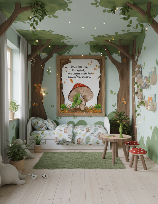 Leinwand, verschiedene Größen,  Kein Pilz ist zu klein, um nicht auch ein Glückspilz zu sein!