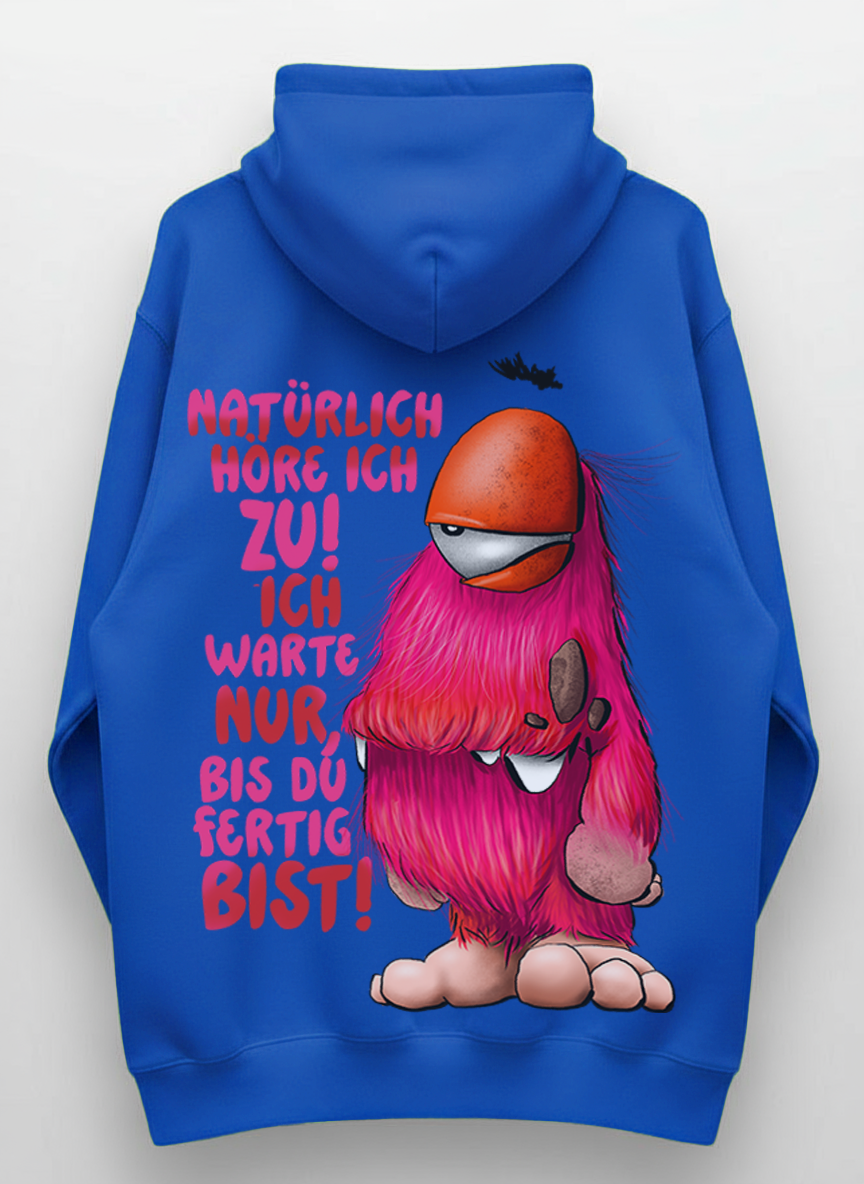 Monster Hoodie Royal Blau Gr. M | Wunschmotiv | FINAL SALE