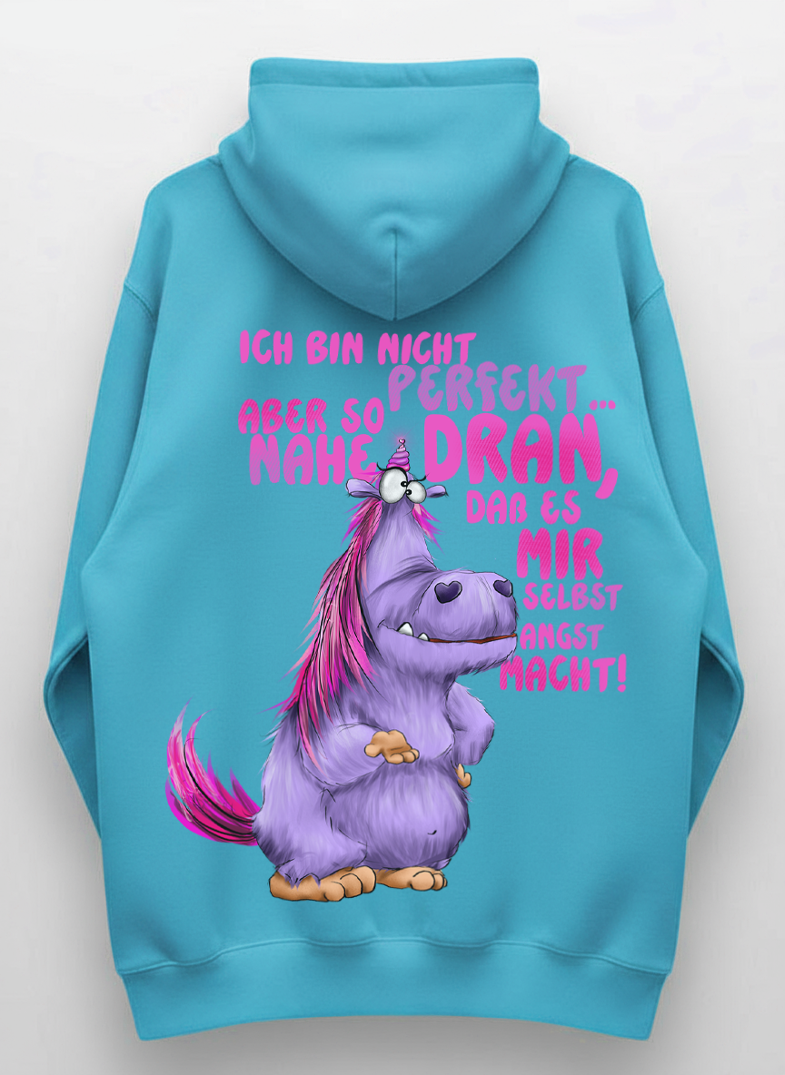 Monster Hoodie Helltürkis Gr. M | Wunschmotiv | FINAL SALE