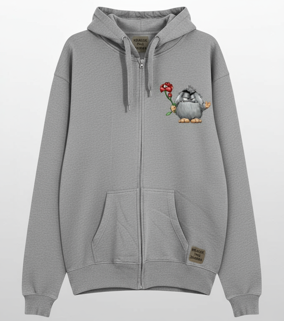 Unisex Hoodie Jacke – grau meliert | personalisierter Druck