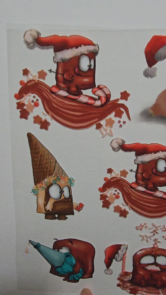 Rub on, UV Folienaufkleber, A4 Blatt, Weihnachtsbilder