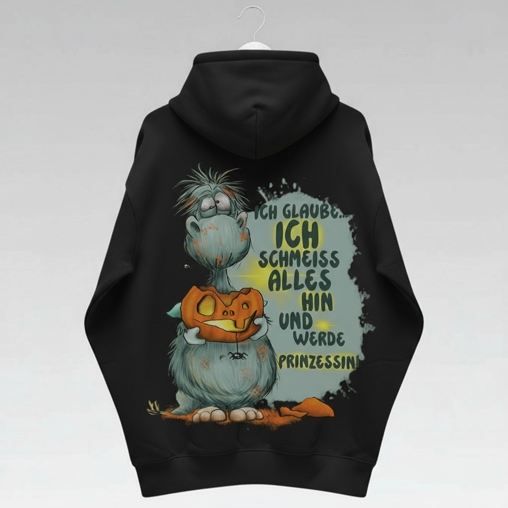 Unisex Hoodie XXL Druck Kruegerhausdesign Monster, Schwarz, Motivwahl