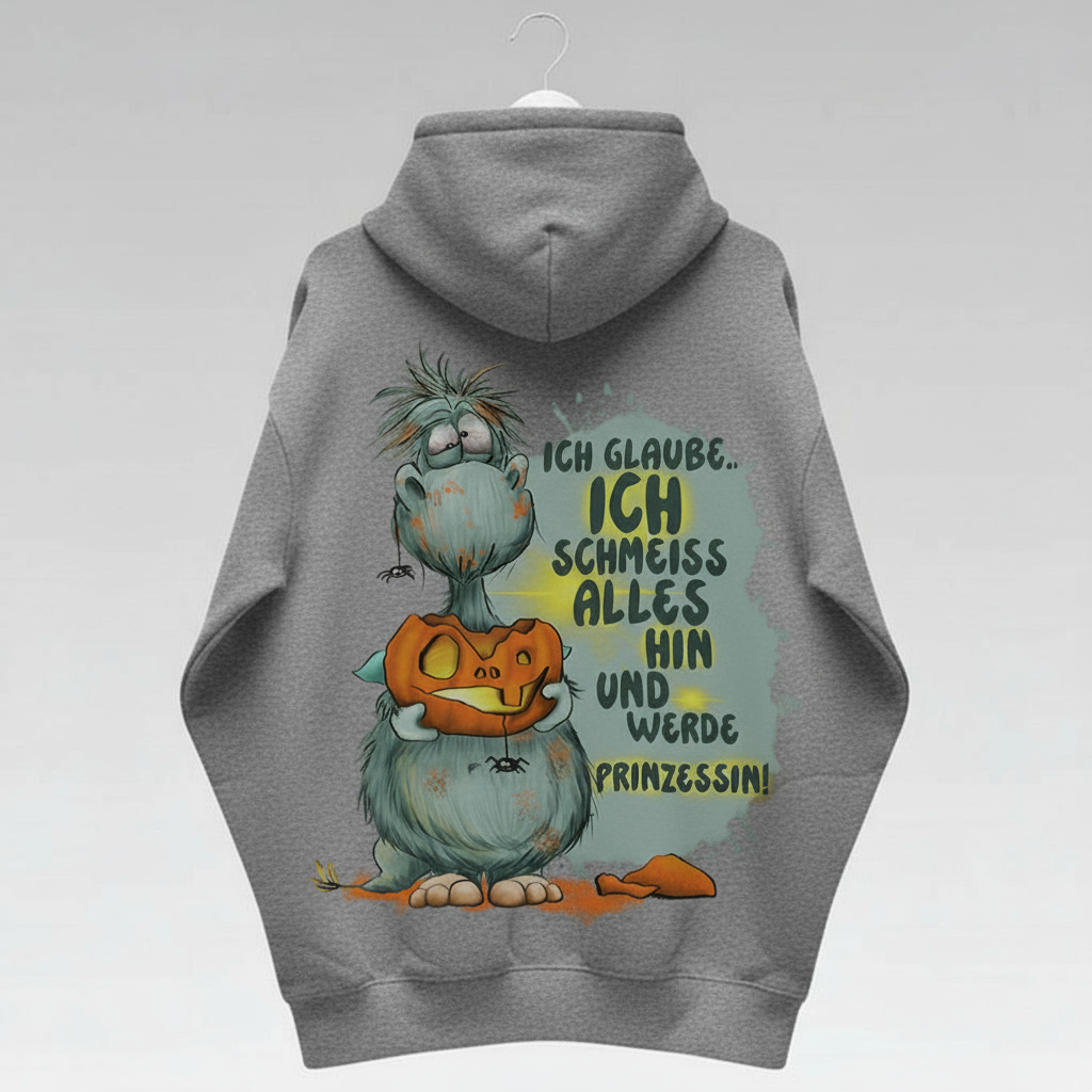 Unisex Hoodie Jacke – grau meliert | personalisierter Druck