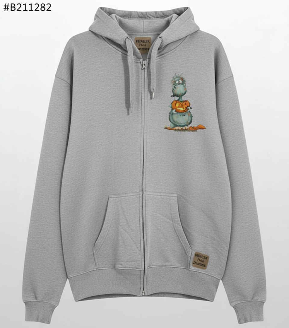 Unisex Hoodie Jacke – grau meliert | personalisierter Druck