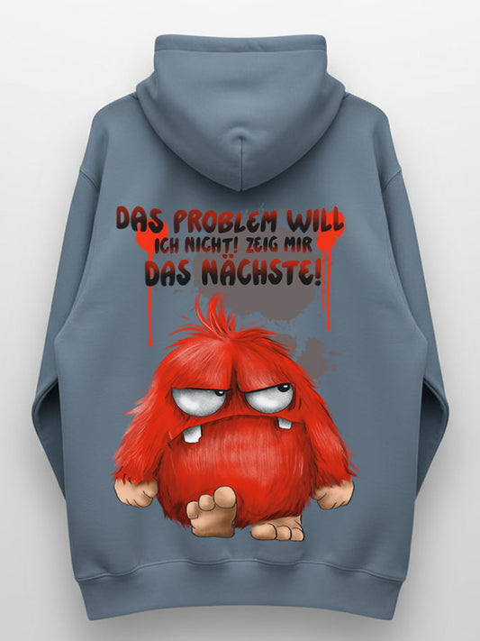 Unisex Hoodie XXL Druck Kruegerhausdesign Monster, denim, jeansblau, Motivwahl