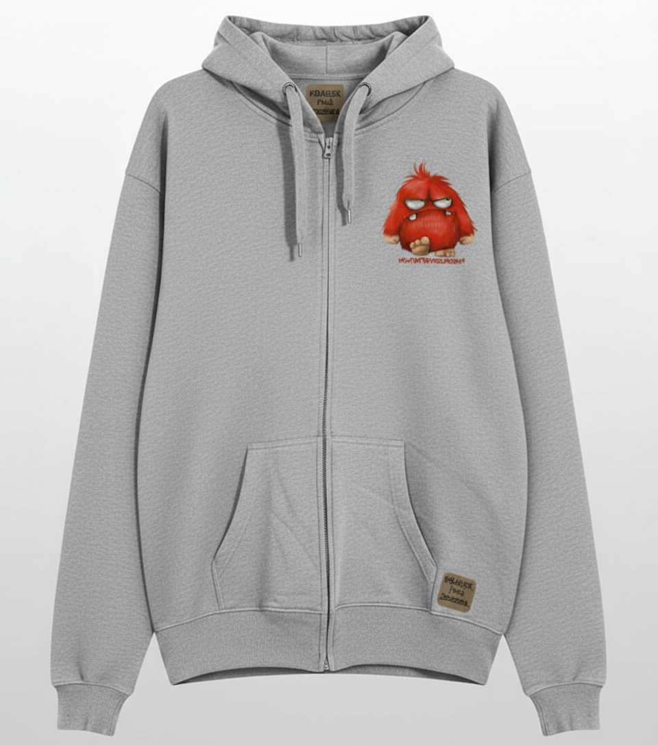 Unisex Hoodie Jacke – grau meliert | personalisierter Druck